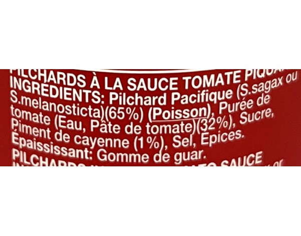 POISSON SARDINE A LA SAUCE TOMATE PIQUANTE