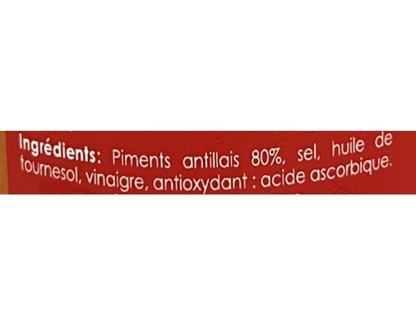 PUREE DE PIMENT ANTILLAIS