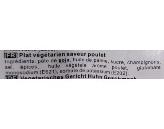 PLAT VEGETARIEN SAVEUR POULET