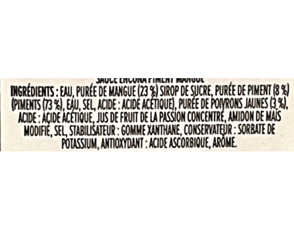 SAUCE DE PIMENT DOUCE A LA MANGUE