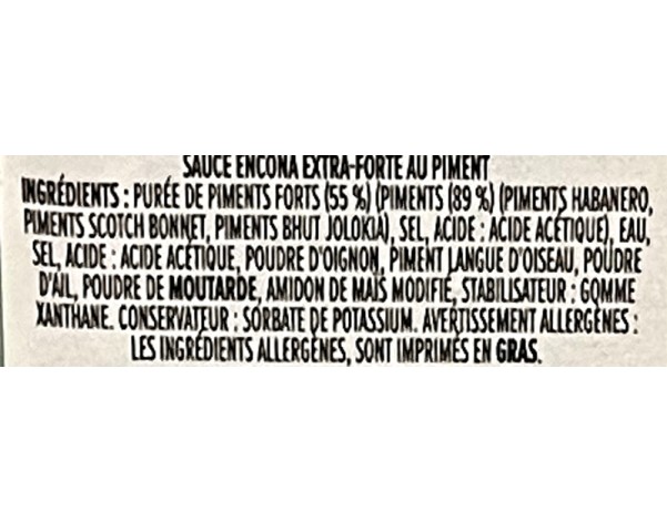 SAUCE DE PIMENT EXTRA FORTE