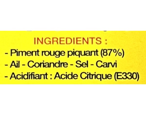SAUCE DE PIMENT HARISSA