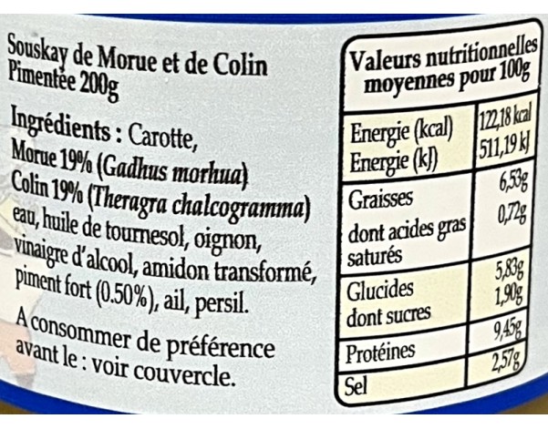 SOUSKAY A LA MORUE PIMENTE