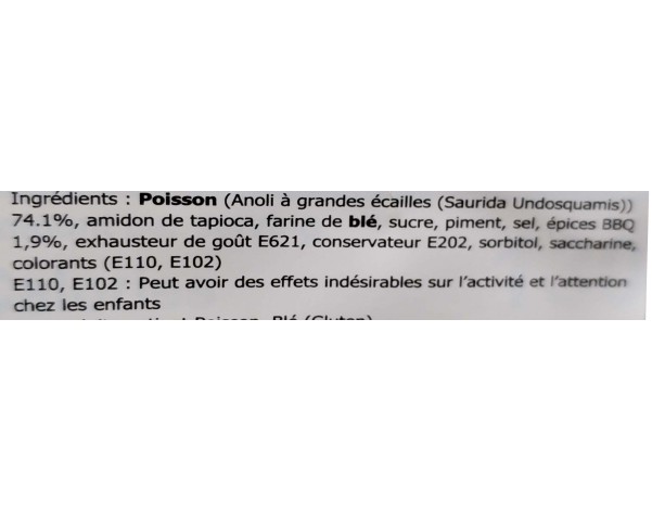 POISSON AROME BARBECUE SECHE