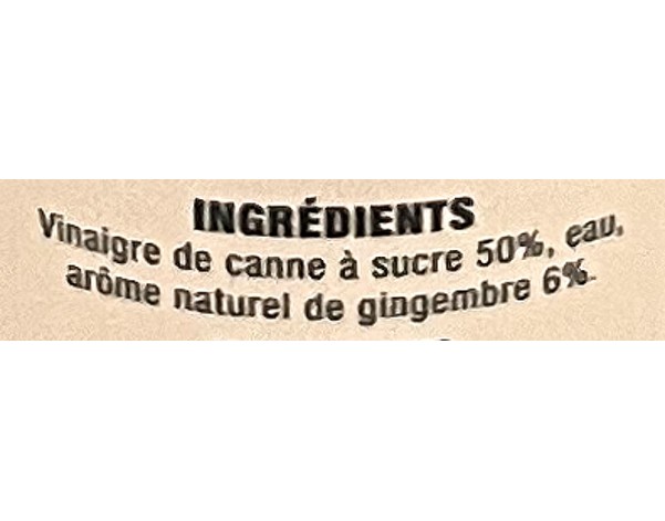 VINAIGRE DE GINGEMBRE