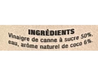 VINAIGRE DE NOIX DE COCO