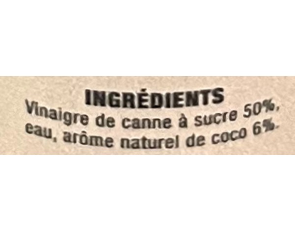 VINAIGRE DE NOIX DE COCO