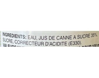 BOISSON A LA CANNE A SUCRE