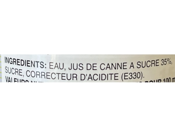 BOISSON A LA CANNE A SUCRE