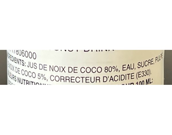 BOISSON A LA NOIX DE COCO
