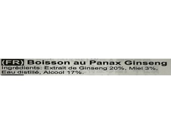 BOISSON AU EXTRAIT DE PANAX GINSENG 17°