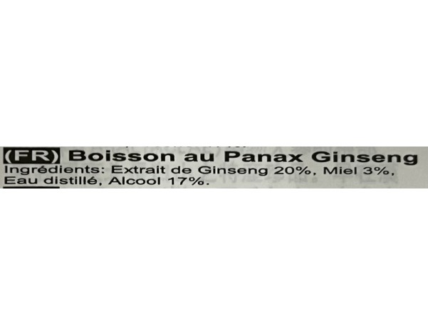 BOISSON AU EXTRAIT DE PANAX GINSENG 17°