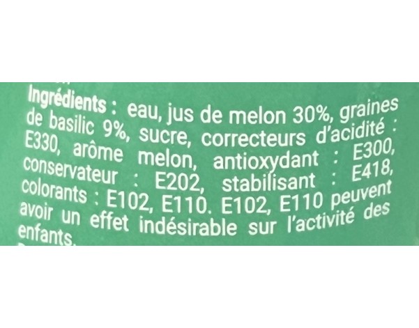 BOISSON AUX GRAINES DE BASILIC AU MELON