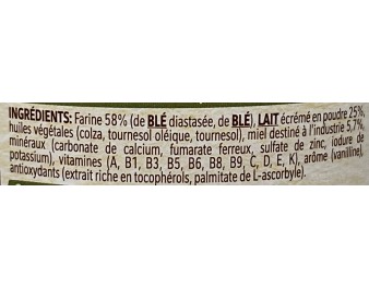 LAIT ET BLE EN POUDRE CERELAC MIEL