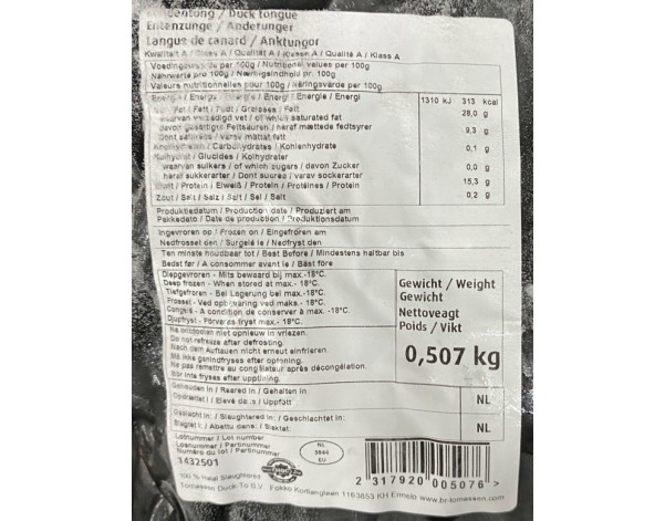 LANGUE DE CANARD HALAL ****