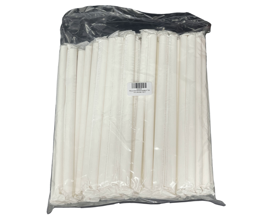 PAILLE EN PAPIER BUBBLE TEA 12 X 240 MM 100 P.