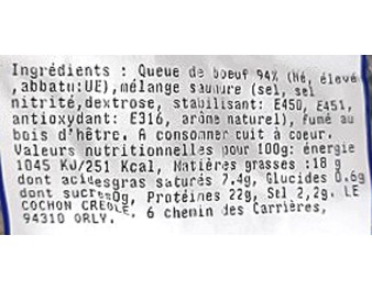 QUEUE DE BOEUF BOUCANEE HALAL (A LA PESEE) ****