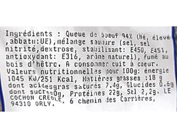 QUEUE DE BOEUF BOUCANEE HALAL (A LA PESEE) ****