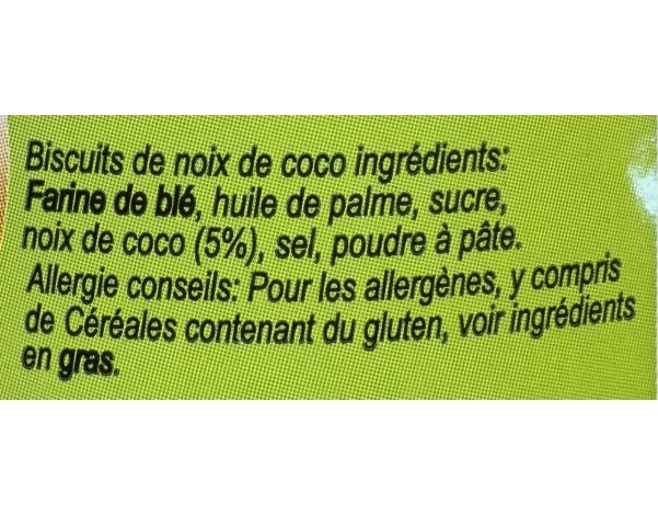 BISCUIT A LA NOIX DE COCO