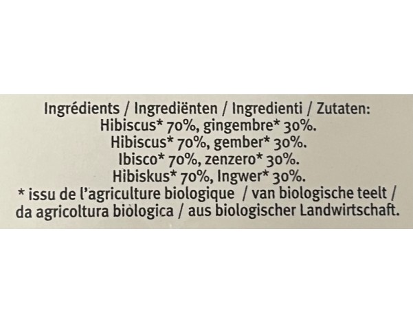 TISANE AU BISSAP / HIBISCUS ET GINGEMBRE 20 P. BIO