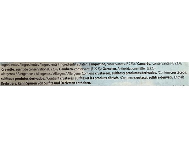 CREVETTES ENTIERES 16/20 ****