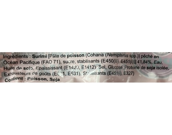 PATE DE SOJA AU SURIMI 10 P. ****