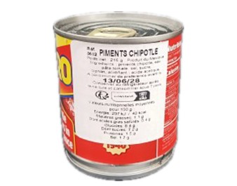 PIMENT FUME CHIPOTLE EN SAUCE ADOBO