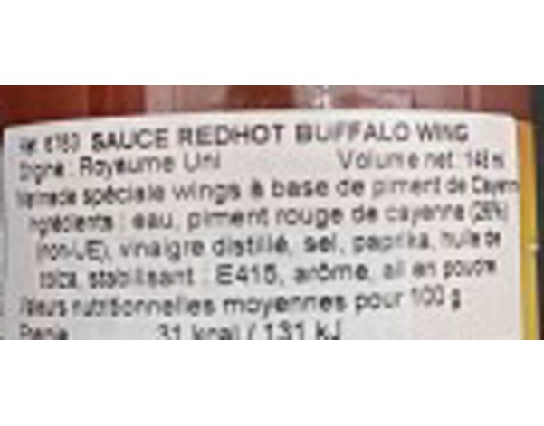 SAUCE DE PIMENT FORTE WINGS