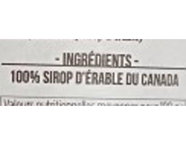 SIROP D’ERABLE