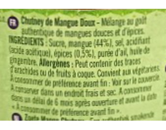 CHUTNEY DOUX A LA MANGUE