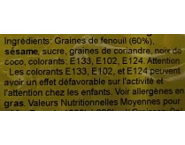 MELANGE DE GRAINES ENROBEES DE SUCRE
