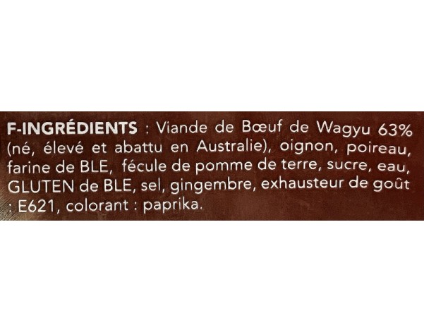 BOUCHEE AU BOEUF WAGYU 15 P. ****