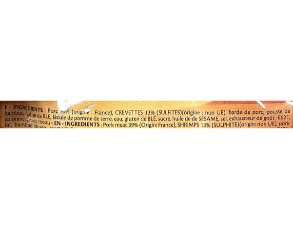 BOUCHEE AU PORC ET AUX CREVETTES 15 P. ****