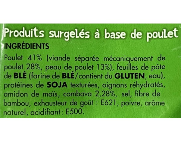 BOUCHEE AU POULET ET COMBAVA 20 P. ****