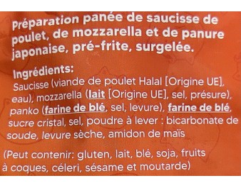 CORN DOGS SAUCISSE VOLAILLE MOZZARELLA ORIGINAL HALAL 3 P. ****