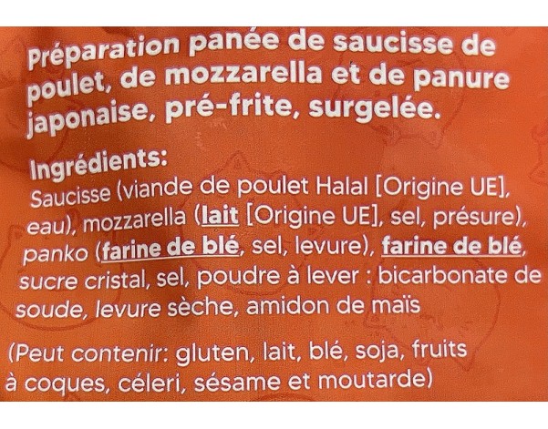 CORN DOGS SAUCISSE VOLAILLE MOZZARELLA ORIGINAL HALAL 3 P. ****