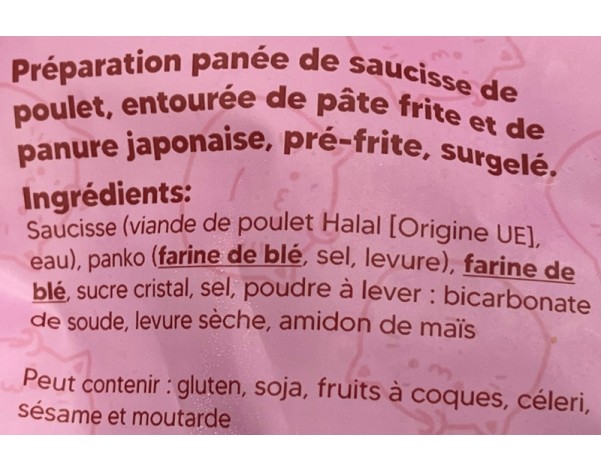 CORN DOGS SAUCISSE VOLAILLE ORIGINAL HALAL 3 P. ****