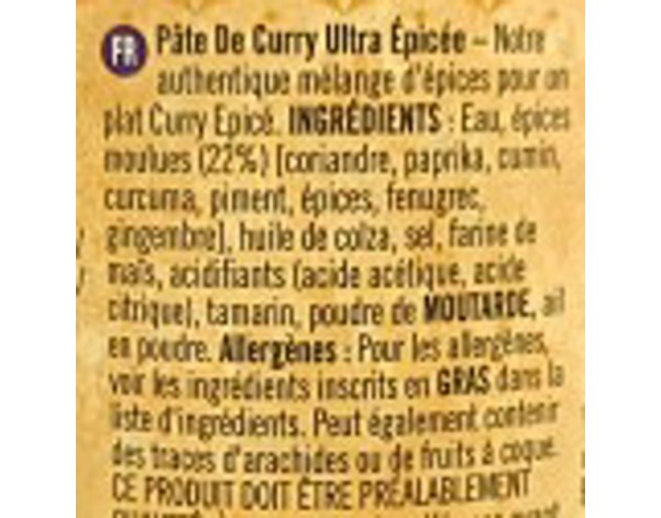 PATE DE CURRY FORT