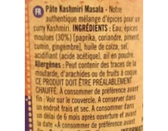 PATE DE CURRY KASHMIRI MASALA FORT