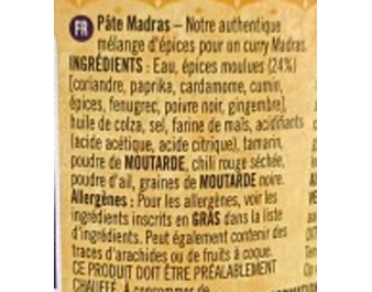 PATE DE CURRY MADRAS FORT