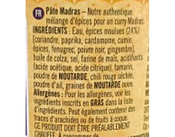 PATE DE CURRY MADRAS FORT