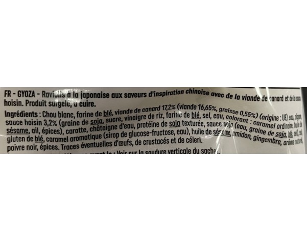 RAVIOLIS AU CANARD 30 P. ****