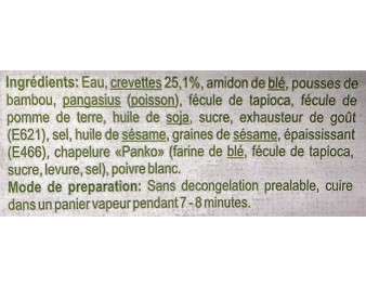 RAVIOLIS AUX CREVETTES 20 P. (HA CAO TOM) ****