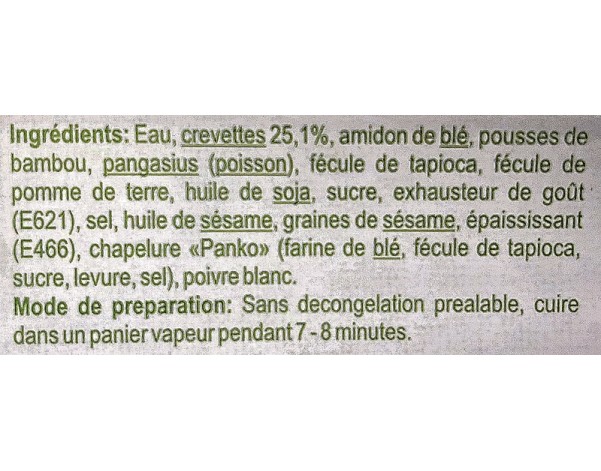 RAVIOLIS AUX CREVETTES 20 P. (HA CAO TOM) ****