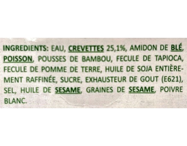 RAVIOLIS AUX CREVETTES 40 P. ****
