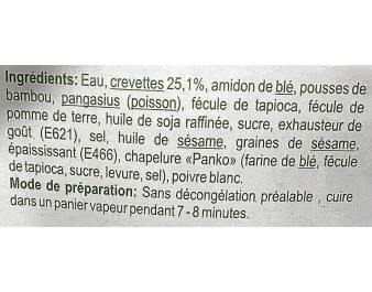RAVIOLIS AUX CREVETTES 80 P. ****