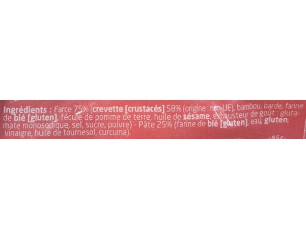 RAVIOLIS CHINOIS AUX CREVETTES 10 P. (SUI KAO) ****