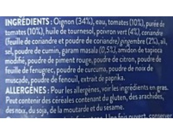 SAUCE DE CURRY BALTI