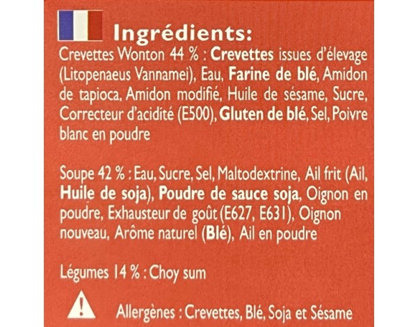 SOUPE RAVIOLIS AUX CREVETTES ****