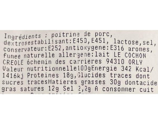 BOUCANE DE PORC FUME (A LA PESEE) ****